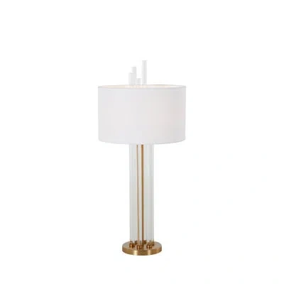 Gabby Merna Crystal/metal Table Lamp In Antique Brass,clear