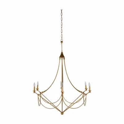 Gabby Miles 6 - Light Candle Style Chandelier In Vintage Gold