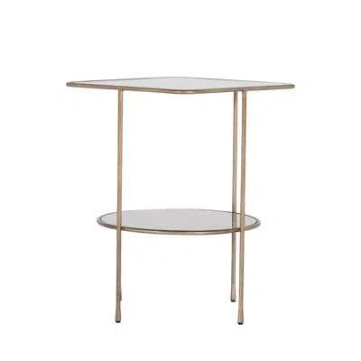 Gabby Mirrored Glass Top End Table In Silver