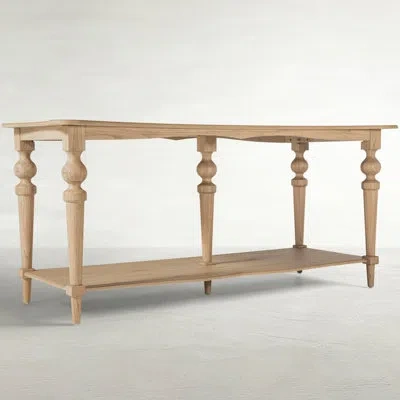 Gabby Nirvana 76.63" Solid Wood Console Table In Brushed Blonde Natural