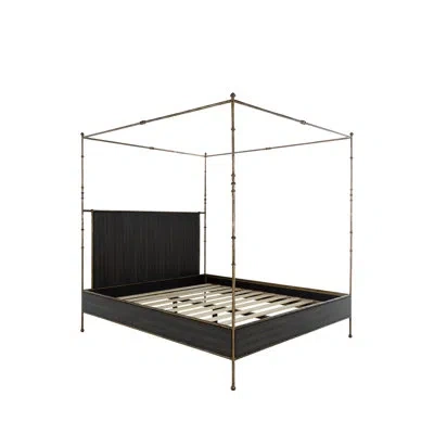 Gabby Reese Bed In Dark Antique Brass;cerused Forest Black