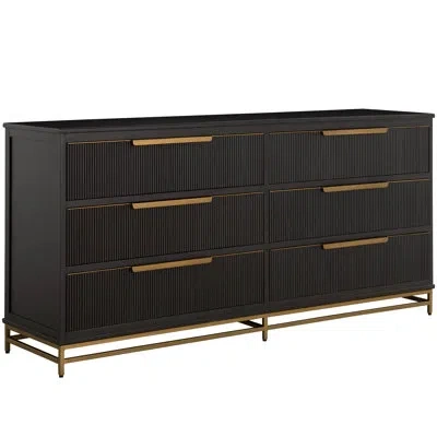 Gabby Riggs Dresser - Dark In Sesame Black|stained Gold