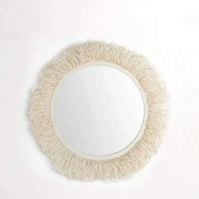 Gabby Round Mirror In Beige