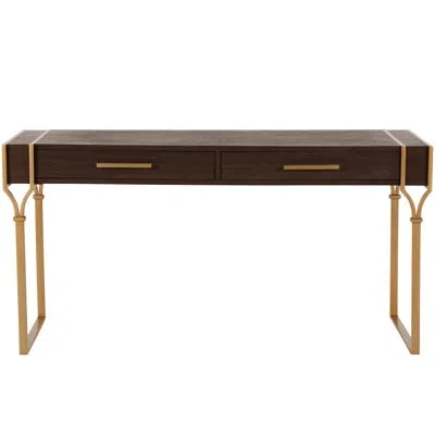Gabby Salvador Solid Wood Desk In Dark Brown;brown;dark Brown