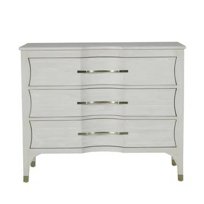Gabby Sherman 3 - Drawer Dresser In Cerused White|stained Gold