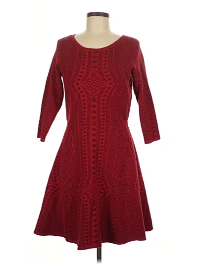 Pre-owned Gabby Skye Casual Dress In Burgundy
