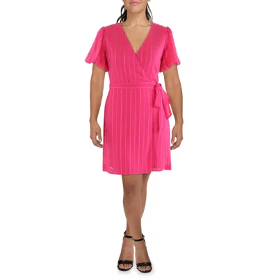Gabby Skye Womens Textured Gauze Mini Dress In Pink