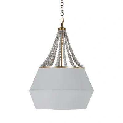 Gabby Soma 1 - Light Single Dome Pendant With Wood Accents In Antique Gold|white Washed Wood
