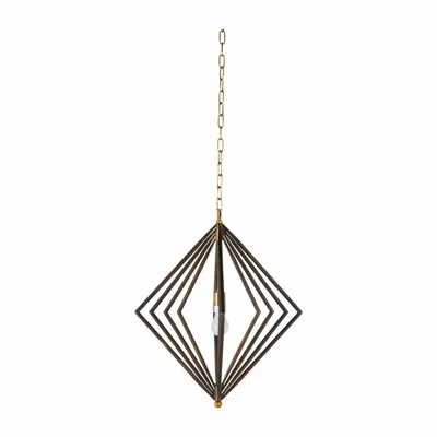 Gabby Spari 1 - Light Unique Geometric Pendant In Rubbed Bronze|antique Brass