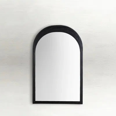 Gabby Swell Accent Mirror In Sesame Black