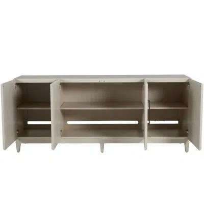 Gabby Tilden 80" Wide Mahogany Solid Wood Sideboard In Antique Bronze|antique Mirror|cerused Wh