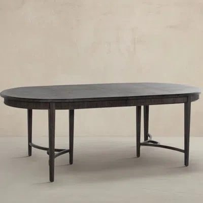 Gabby Whitlock Extendable Solid Wood Dining Table In Cerused Forest Black