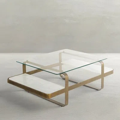 Gabby Winnipeg Sled Coffee Table With Storage In Clear