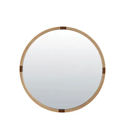 Gabby Zion Round Wood Wall Mirror