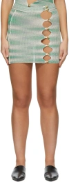 Gabe Gordon Ssense Exclusive Blue Vortex Mini Skirt In Aqua