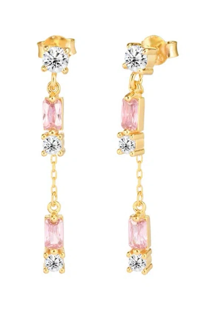 Gabi Rielle 14k Over Silver Lovestruck Collection Cz Dangle Earrings In Gold