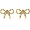 Gabi Rielle 14k Gold Plated Sterling Silver Bow Stud Earrings In Gold