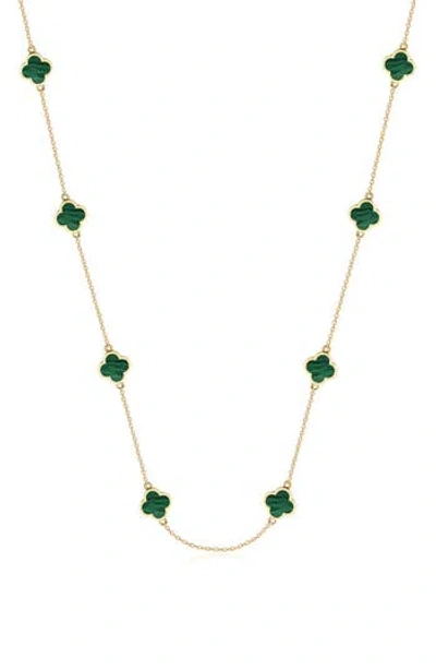 GABI RIELLE GABI RIELLE 14K GOLD PLATED STERLING SILVER CLOVER STATION NECKLACE