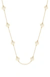 Gabi Rielle 14k Gold Plated Sterling Silver Clover Station Necklace In Gold/pearl