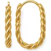 Gabi Rielle 14k Gold Plated Sterling Silver Twisted Hoop Earrings In Gold