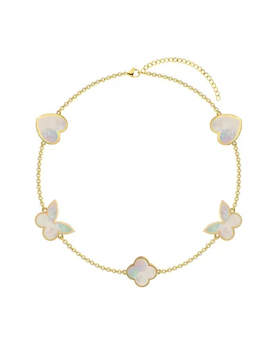 GABI RIELLE GABI RIELLE 14K OVER SILVER 10-12MM MOTHER OF PEARL STACKABLE BRACELET