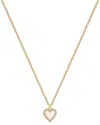 Gabi Rielle 14k Over Silver 10mm Pearl Cz Heart Necklace