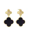 Gabi Rielle 14k Over Silver 6.00 Ct. Tw. Black Onyx Cz Drop Earrings In Brown