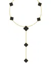 Gabi Rielle 14k Over Silver Black Onyx Lariat Necklace In Gold