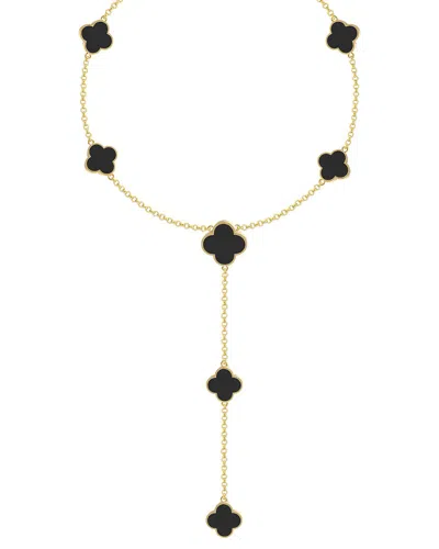 GABI RIELLE GABI RIELLE 14K OVER SILVER BLACK ONYX LARIAT NECKLACE