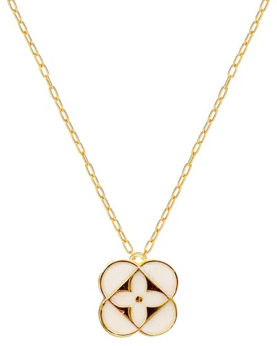 Gabi Rielle 14k Over Silver Blossom Clover Necklace In Gold