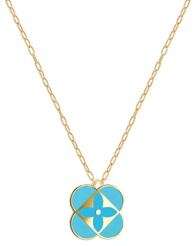 Gabi Rielle 14k Over Silver Blossom Clover Necklace In Gold