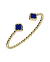 Gabi Rielle 14k Over Silver Blue Cabochon Cuff Bracelet In Multi