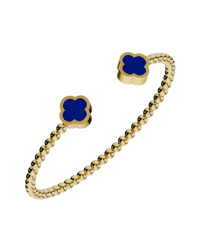 Gabi Rielle 14k Over Silver Blue Cabochon Cuff Bracelet In Multi