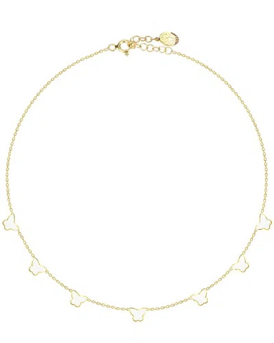 Gabi Rielle Butterfly Enamel Ethos Necklace In White