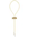 Gabi Rielle 14k Over Silver Cz Adjustable Bolo Necklace In Gold