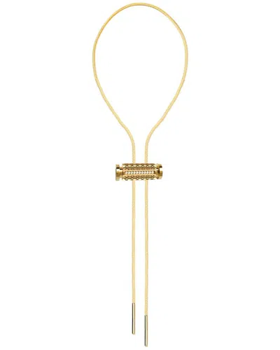 Gabi Rielle 14k Over Silver Cz Adjustable Bolo Necklace In Gold