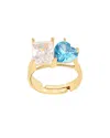 Gabi Rielle 14k Over Silver Cz Adjustable Ring