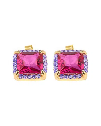 Gabi Rielle 14k Over Silver Cz Bouquet Studs