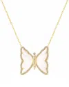 Gabi Rielle 14k Over Silver Cz Butterfly Dreams Necklace
