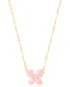 Gabi Rielle 14k Over Silver Cz Butterfly Necklace