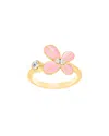 Gabi Rielle 14k Over Silver Cz Butterfly Ring