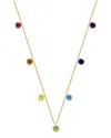 Gabi Rielle 14k Over Silver Cz Chakra Necklace In Multi