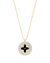 Gabi Rielle 14k Over Silver Cz Clover Pendant Necklace