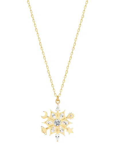 Gabi Rielle 14k Over Silver Cz Cosmic Jeweled Necklace