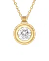 Gabi Rielle 14k Over Silver Cz Dangle Necklace In Gold