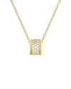 Gabi Rielle 14k Over Silver Cz Dangle Necklace In Black
