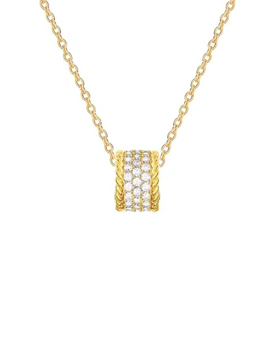 Gabi Rielle 14k Over Silver Cz Dangle Necklace