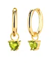 Gabi Rielle 14k Over Silver Cz Dangling Heart Hoops