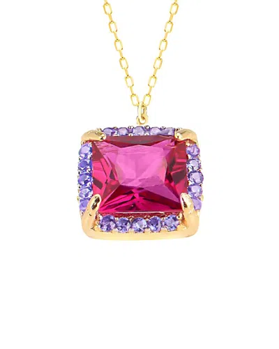 Gabi Rielle 14k Over Silver Cz Enchanted Bouquet Necklace In Gold