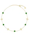 Gabi Rielle 14k Over Silver Cz Fleur Station Necklace
